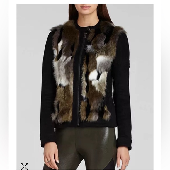 BCBG MaxAzria Dimitri Women's Multicolor combo faux  Fur Jacket - Picture 1 of 9